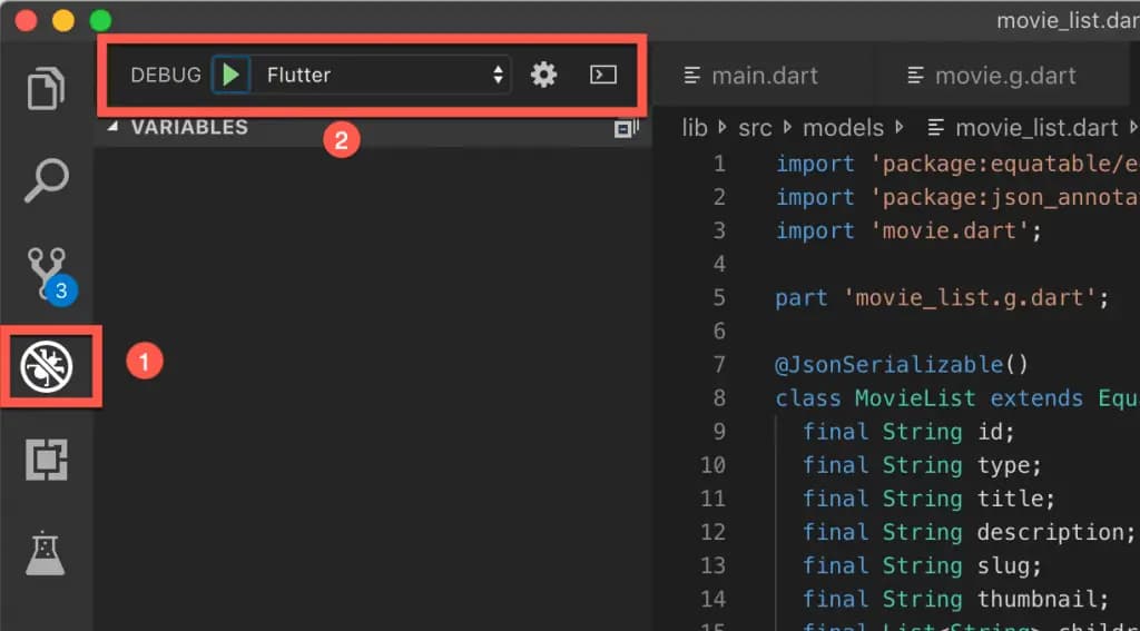 Run Flutter Debug