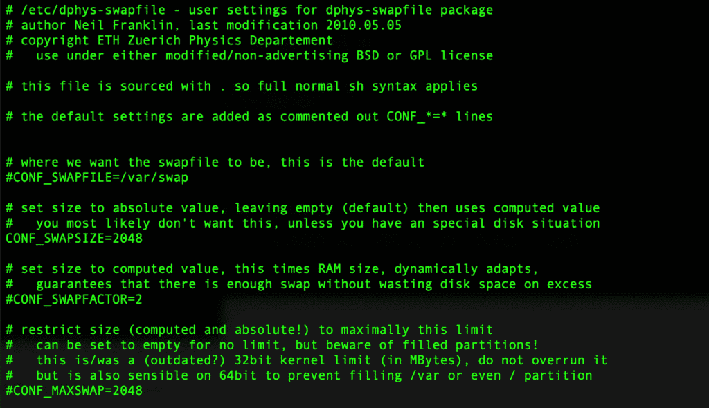 Menaikan Limit SWAP space