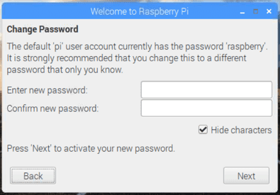 Setting Password Raspbian