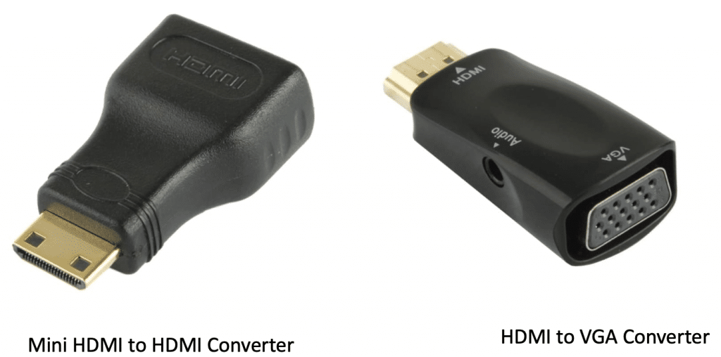 Mini HDMI to HDMI converter and HDMI to VGA