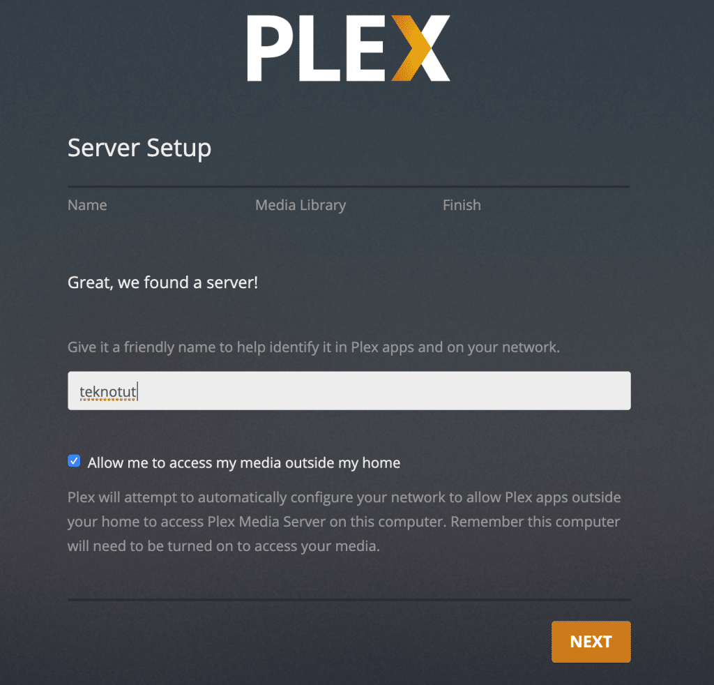 Plex Start Page Settings
