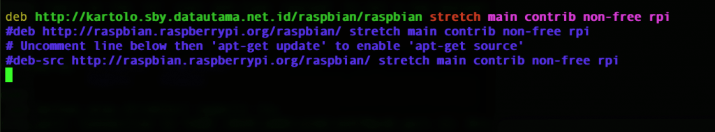 Display Edit Raspbian Repository