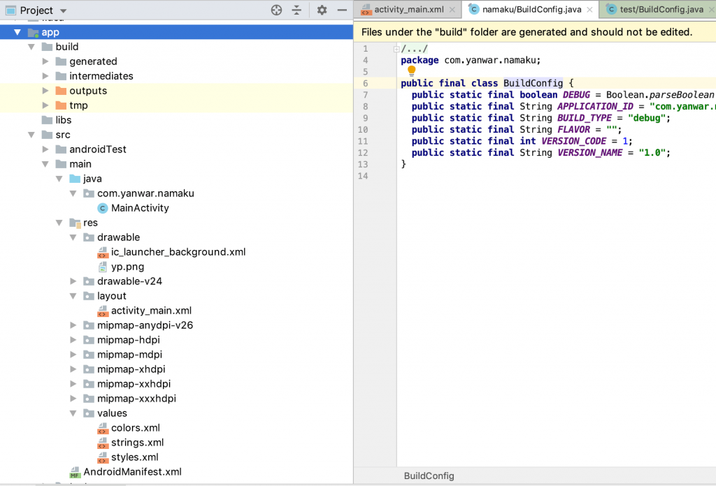 Project Android Studio Directory Structure
