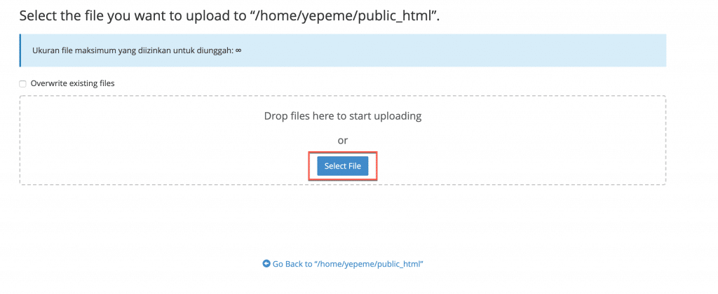 Choose the WordPress file
