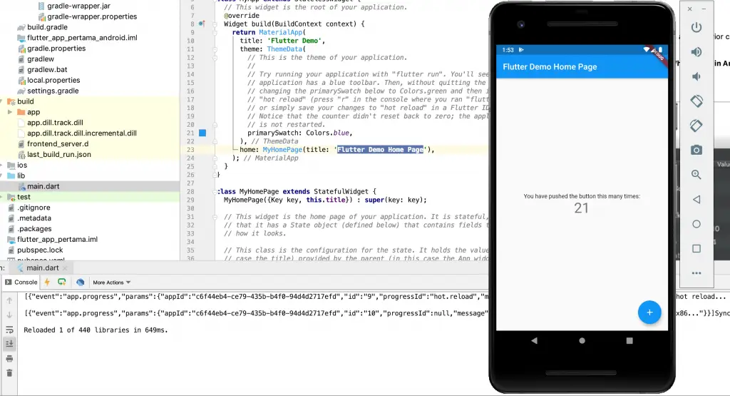 Flutter First App View
