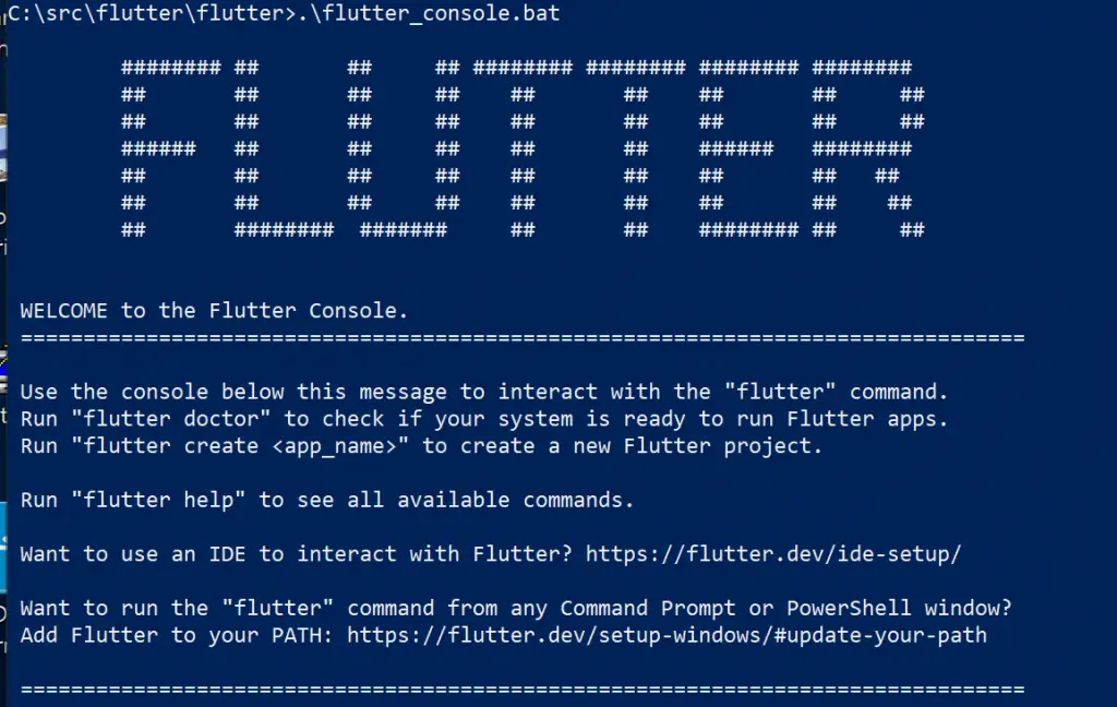 Flutter Console Bat
