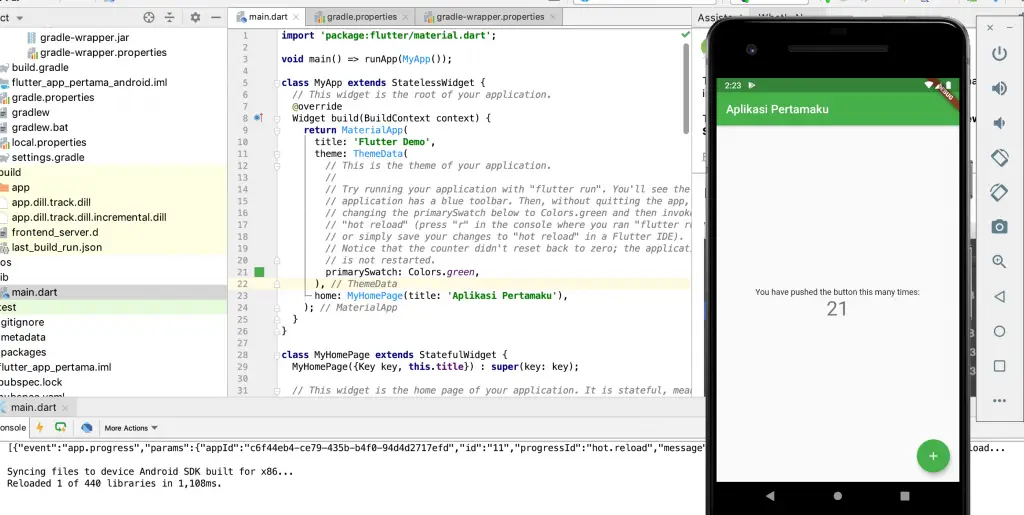 Result of Modification of Theme Color and Text Title