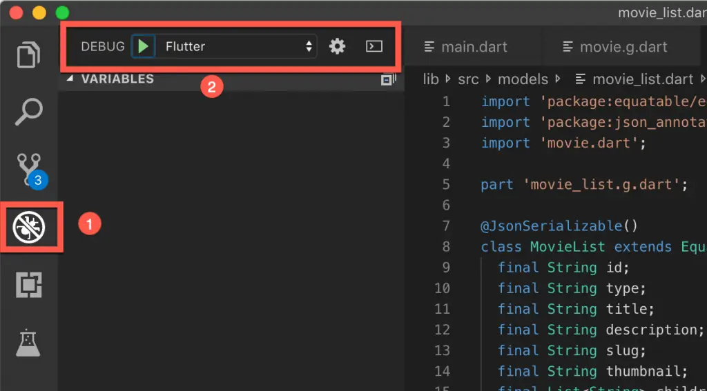 Run Flutter Debug