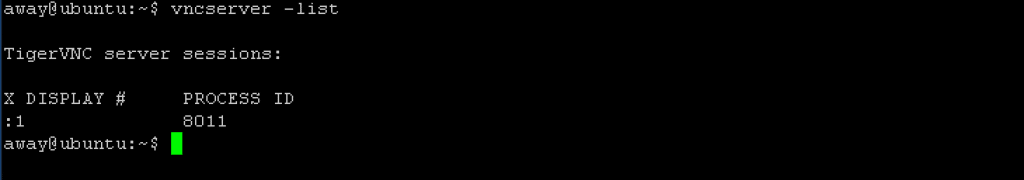 Example Display VNC List